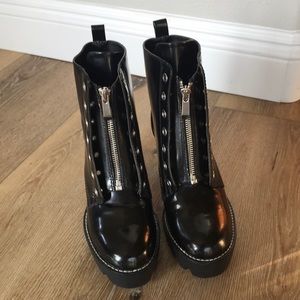 Zara Heeled Booties with lug soles.